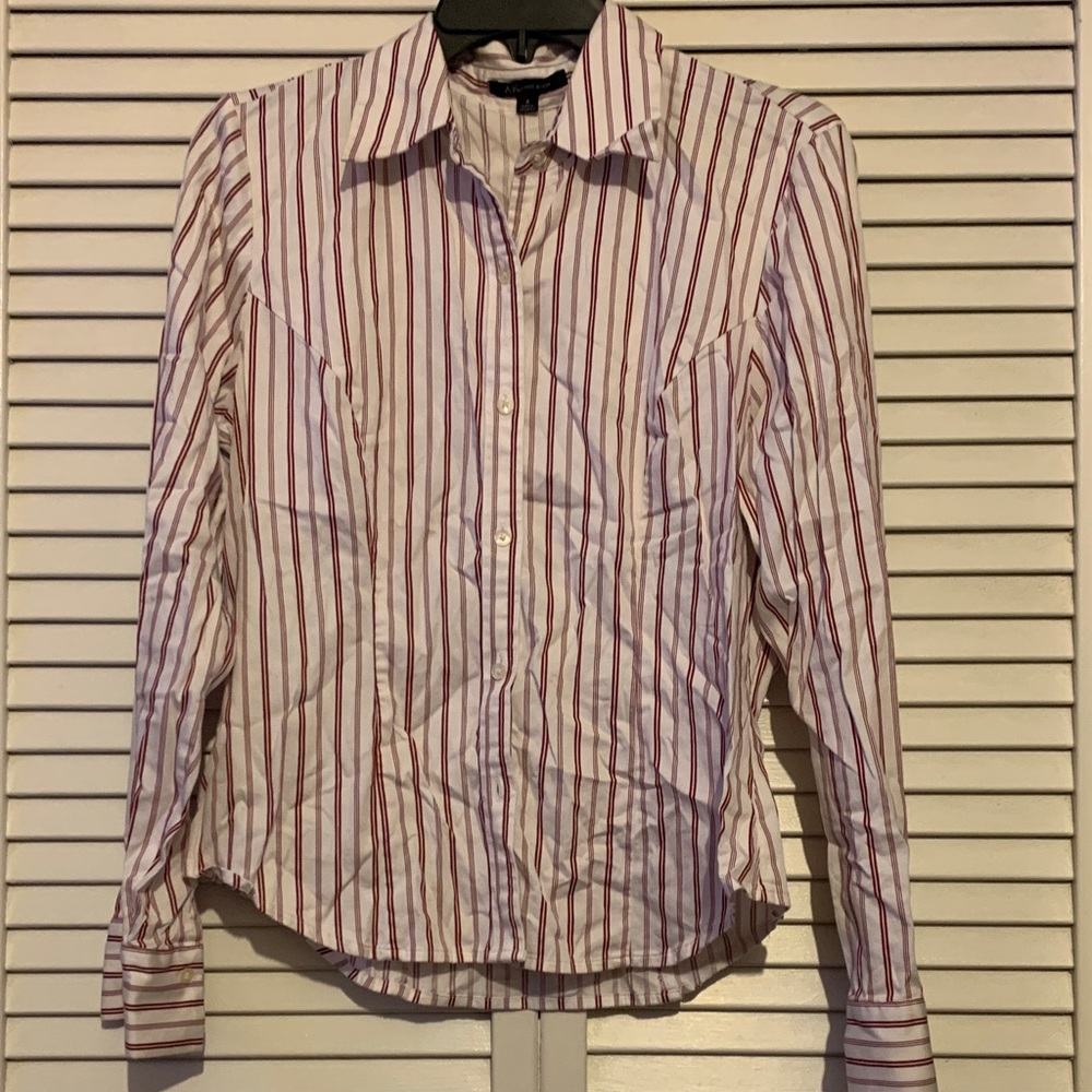Anne Klein Striped Button-down Shirt Size 8